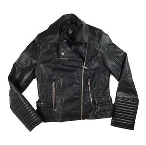 Art Class Girls Faux Leather Moto Style Sz M